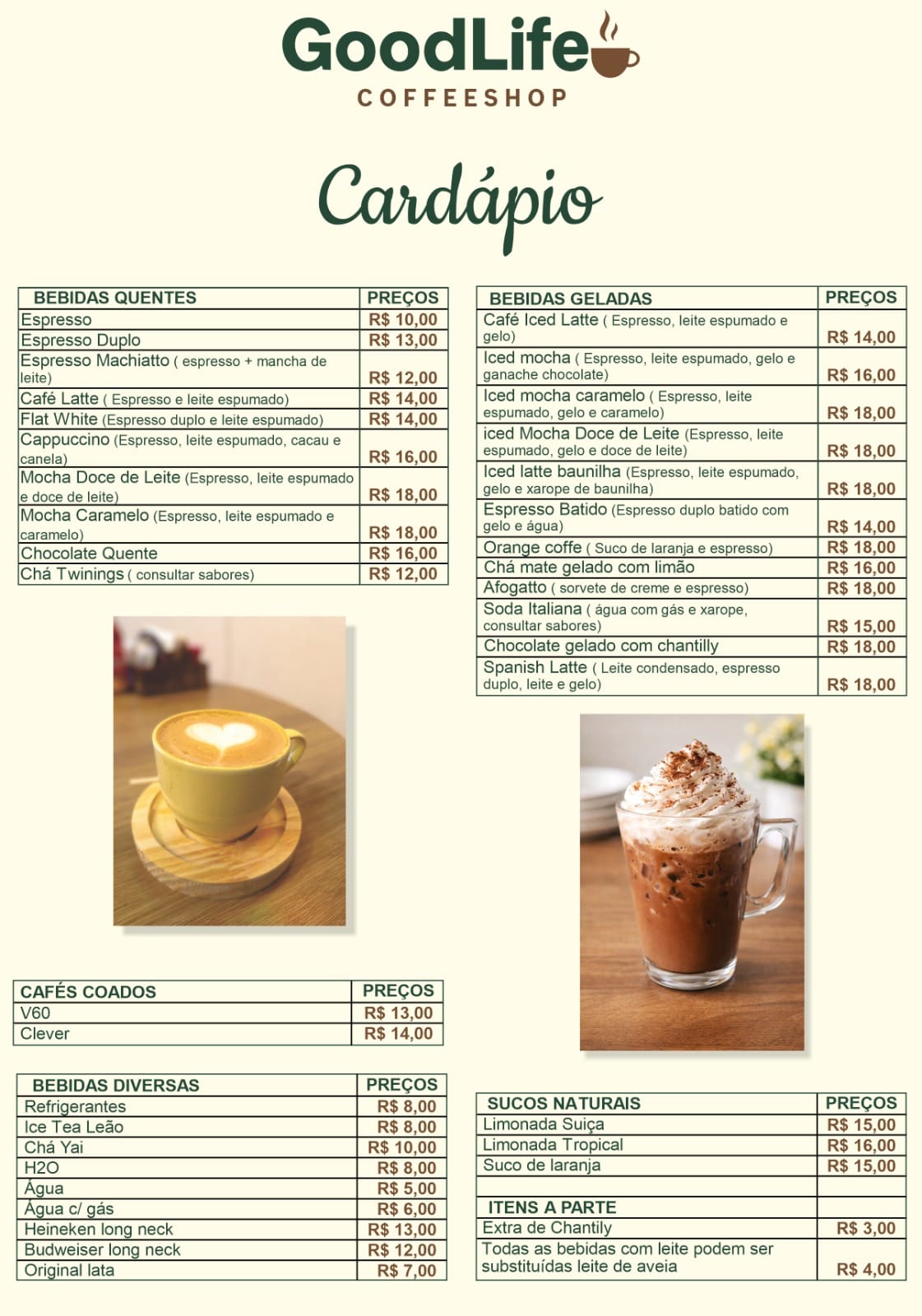 Cardapio de bebidas publicado